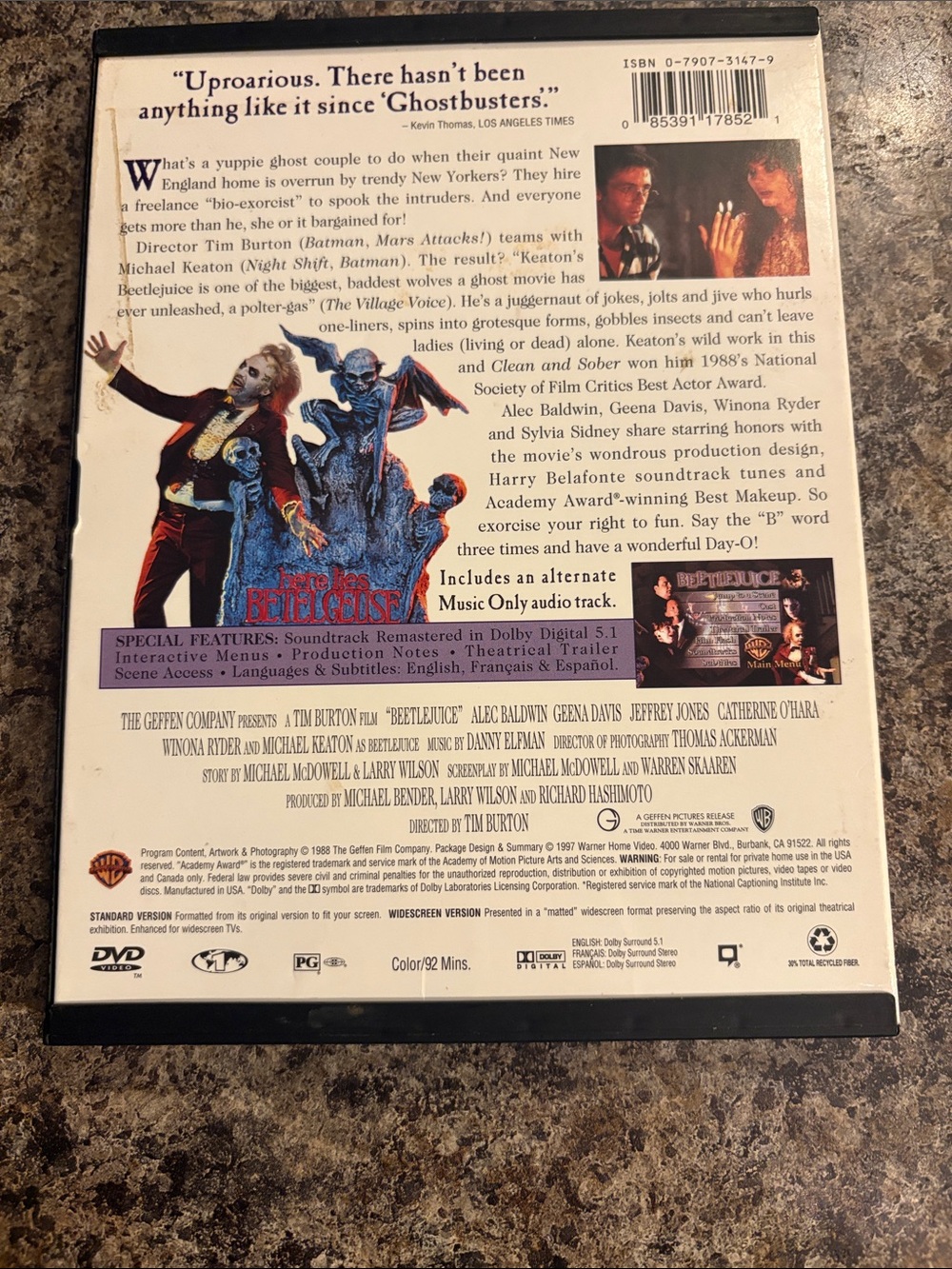 Beetlejuice DVD Movie — Black & Purple Cover - Picture 2 of 3